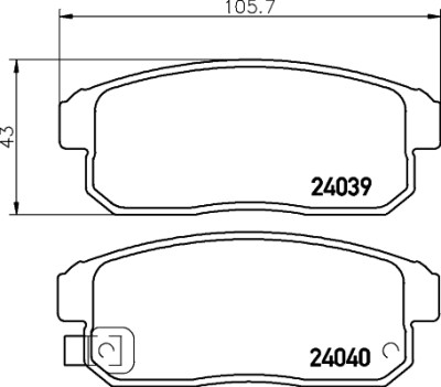 Jeu de plaquettes de frein HELLA 8DB 355 010-891