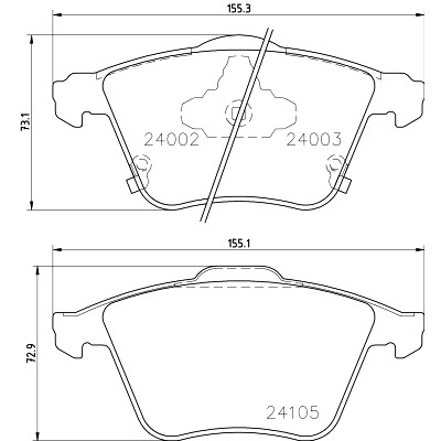 Jeu de plaquettes de frein HELLA 8DB 355 011-051
