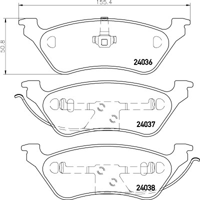 Jeu de plaquettes de frein HELLA 8DB 355 011-061