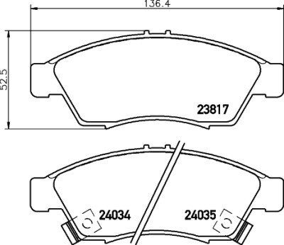 Jeu de plaquettes de frein HELLA 8DB 355 011-081
