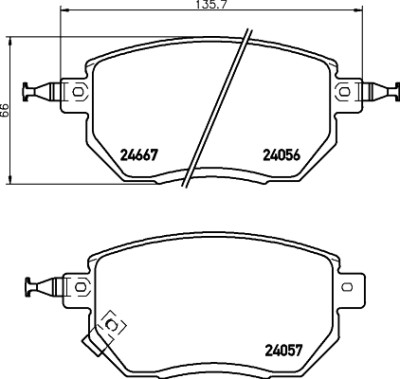 Jeu de plaquettes de frein HELLA 8DB 355 011-101