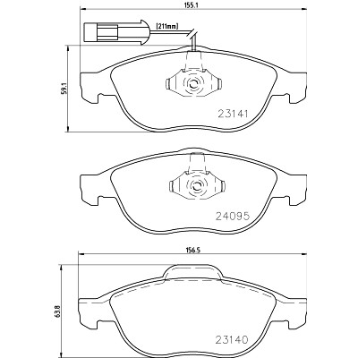 Jeu de plaquettes de frein HELLA 8DB 355 011-651