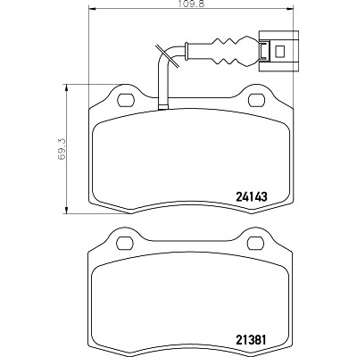 Jeu de plaquettes de frein HELLA 8DB 355 011-741