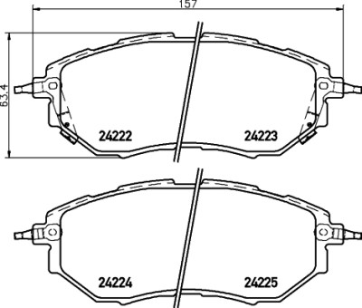 Jeu de plaquettes de frein HELLA 8DB 355 012-031