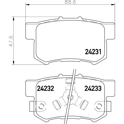 Jeu de plaquettes de frein HELLA 8DB 355 012-061