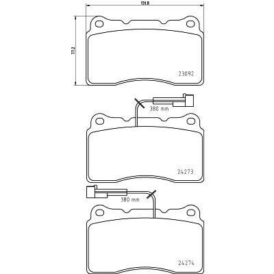Jeu de plaquettes de frein HELLA 8DB 355 012-291