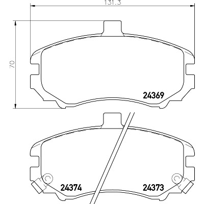 Jeu de plaquettes de frein HELLA 8DB 355 012-471