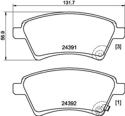 Jeu de plaquettes de frein HELLA 8DB 355 012-511
