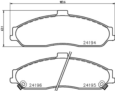 Jeu de plaquettes de frein HELLA 8DB 355 012-561