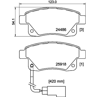 Jeu de plaquettes de frein HELLA 8DB 355 012-781