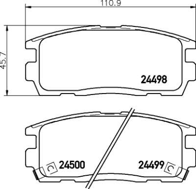 Jeu de plaquettes de frein HELLA 8DB 355 012-951