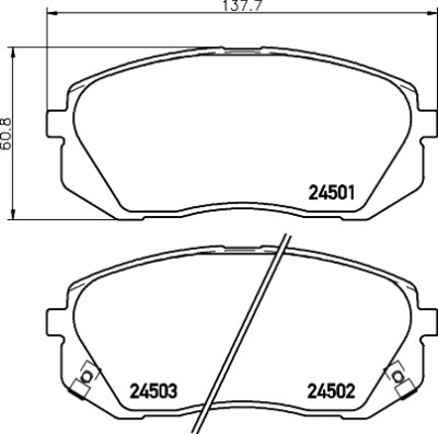 Jeu de plaquettes de frein HELLA 8DB 355 012-961