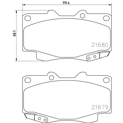 Jeu de plaquettes de frein HELLA 8DB 355 013-481