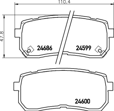 Jeu de plaquettes de frein HELLA 8DB 355 013-551