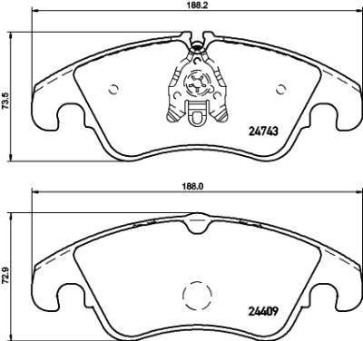Jeu de plaquettes de frein HELLA 8DB 355 013-751
