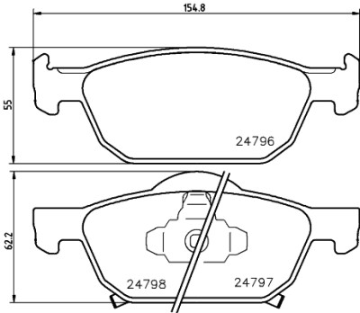 Jeu de plaquettes de frein HELLA 8DB 355 013-891
