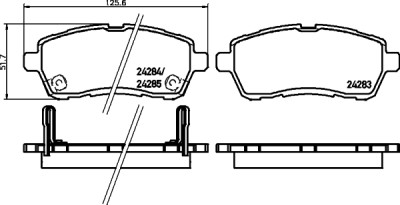 Jeu de plaquettes de frein HELLA 8DB 355 014-001