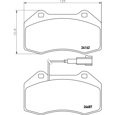 Jeu de plaquettes de frein HELLA 8DB 355 014-061