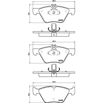 Jeu de plaquettes de frein HELLA 8DB 355 014-291