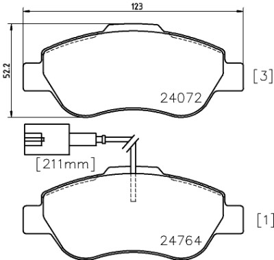 Jeu de plaquettes de frein HELLA 8DB 355 014-471