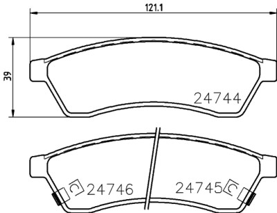 Jeu de plaquettes de frein HELLA 8DB 355 014-491