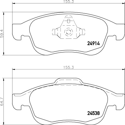 Jeu de plaquettes de frein HELLA 8DB 355 014-791