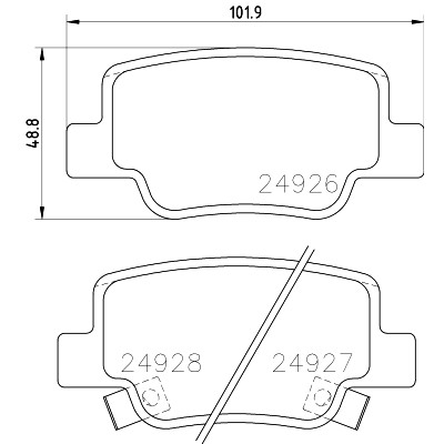 Jeu de plaquettes de frein HELLA 8DB 355 014-891