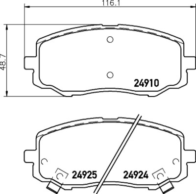Jeu de plaquettes de frein HELLA 8DB 355 014-901