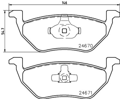 Jeu de plaquettes de frein HELLA 8DB 355 014-951