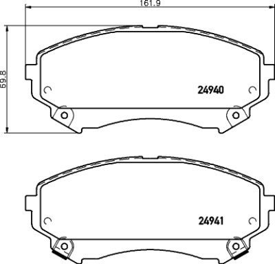 Jeu de plaquettes de frein HELLA 8DB 355 015-141