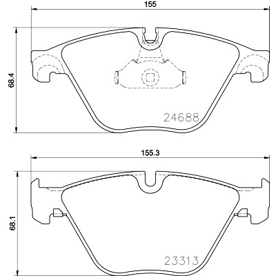 Jeu de plaquettes de frein HELLA 8DB 355 015-261