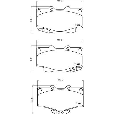 Jeu de plaquettes de frein HELLA 8DB 355 015-351