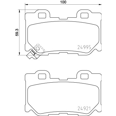 Jeu de plaquettes de frein HELLA 8DB 355 015-421