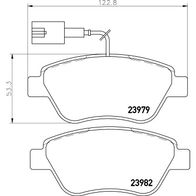 Jeu de plaquettes de frein HELLA 8DB 355 015-491