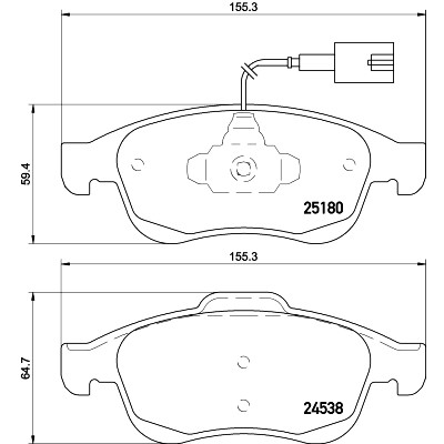 Jeu de plaquettes de frein HELLA 8DB 355 015-521