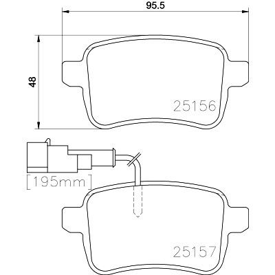 Jeu de plaquettes de frein HELLA 8DB 355 015-541