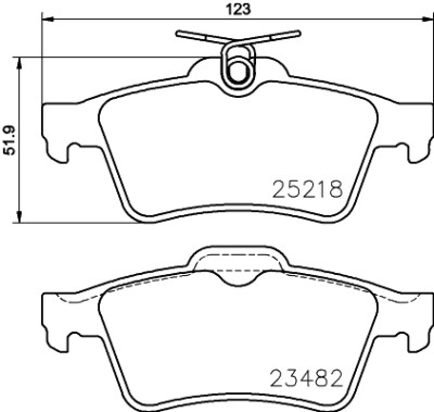Jeu de plaquettes de frein HELLA 8DB 355 015-741