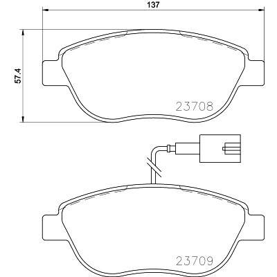 Jeu de plaquettes de frein HELLA 8DB 355 015-791
