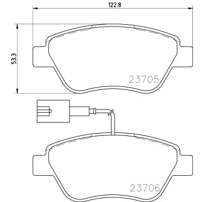 Jeu de plaquettes de frein HELLA 8DB 355 016-071