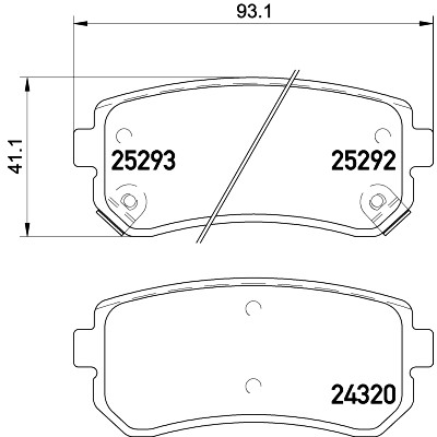 Jeu de plaquettes de frein HELLA 8DB 355 016-221