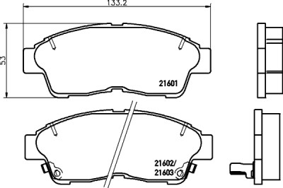 Jeu de plaquettes de frein HELLA 8DB 355 016-421