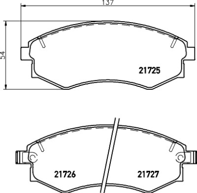 Jeu de plaquettes de frein HELLA 8DB 355 016-691