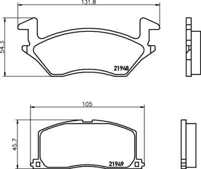 Jeu de plaquettes de frein HELLA 8DB 355 016-781