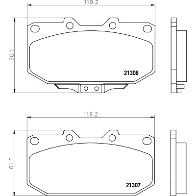 Jeu de plaquettes de frein HELLA 8DB 355 016-791