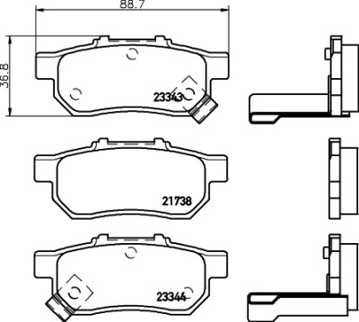 Jeu de plaquettes de frein HELLA 8DB 355 017-151