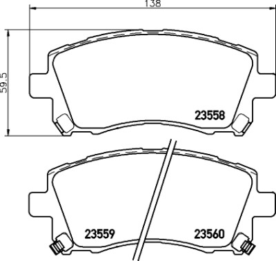 Jeu de plaquettes de frein HELLA 8DB 355 017-291