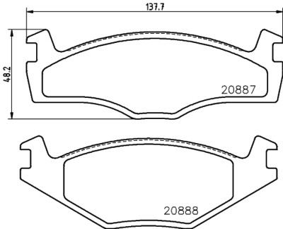 Jeu de plaquettes de frein HELLA 8DB 355 017-521