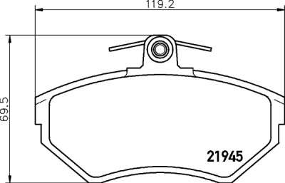 Jeu de plaquettes de frein HELLA 8DB 355 018-251
