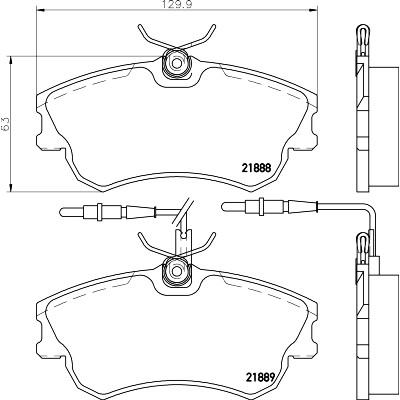Jeu de plaquettes de frein HELLA 8DB 355 019-261