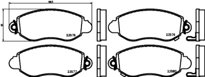 Jeu de plaquettes de frein HELLA 8DB 355 019-361
